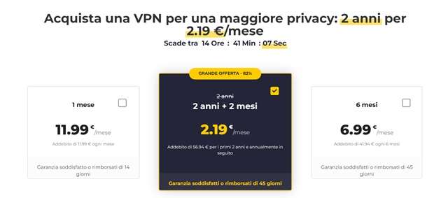 cyberghost vpn offerta