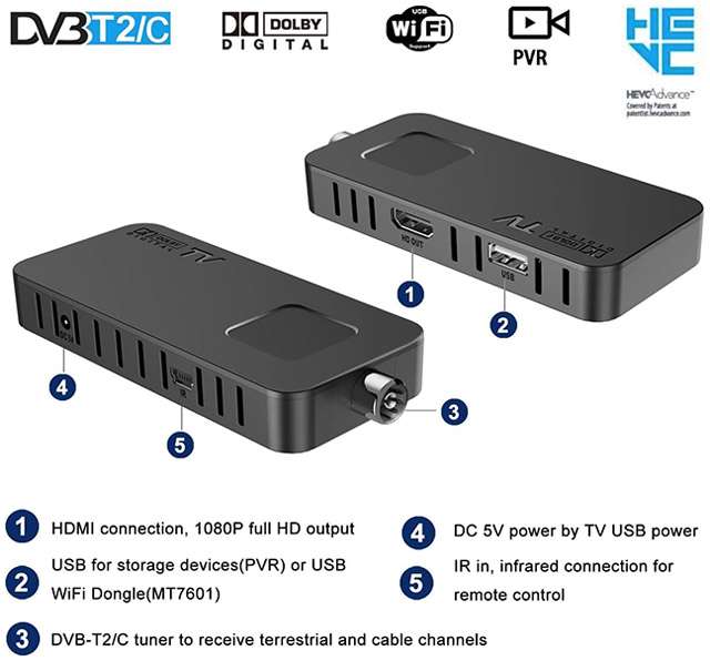 Le caratteristiche del decoder DVB-T2 di DCOLOR per il digitale terrestre