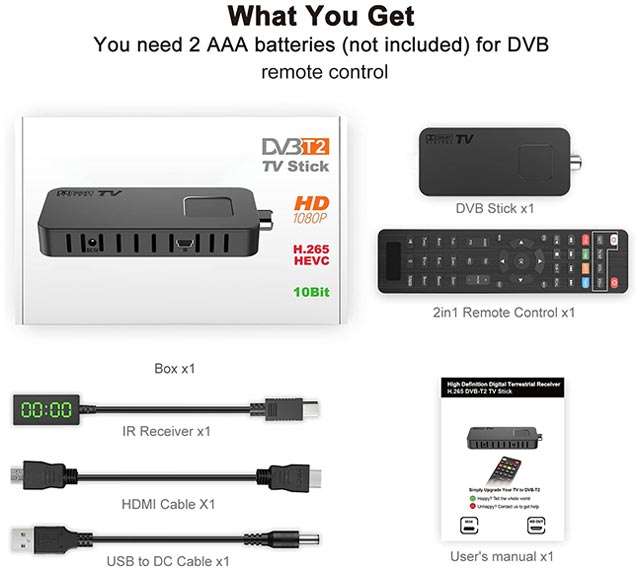 DCOLOR, decoder DVB-T2: cosa c'è nella confezione