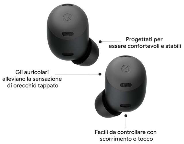 Le caratteristiche degli auricolari wireless Google Pixel Buds Pro