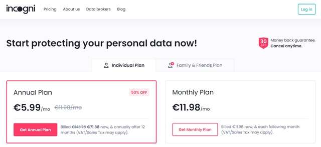 incogni 5,99 euro al mese