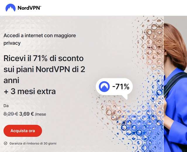 nordvpn ricevi 71 per cento di sconto