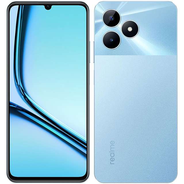 Lo smartphone realme Note 50 nella colorazione Sky Blue