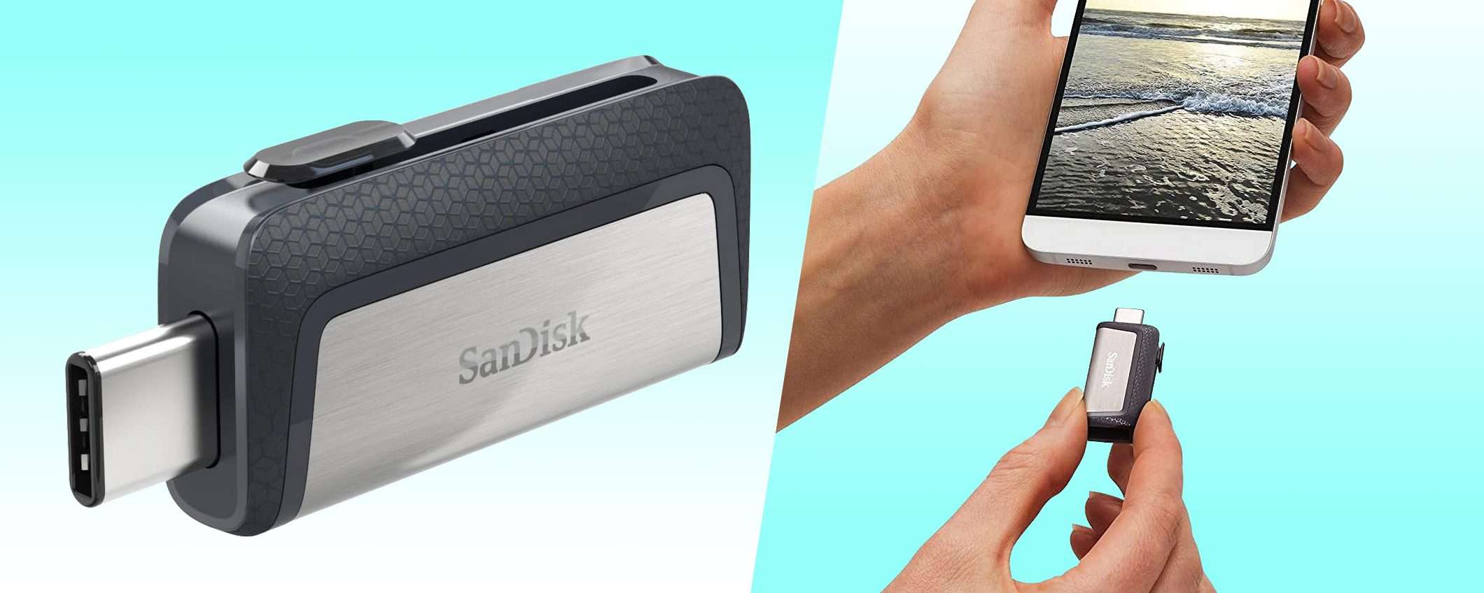 SanDisk Ultra Dual: pendrive USB-A/USB-C 128 GB in forte sconto