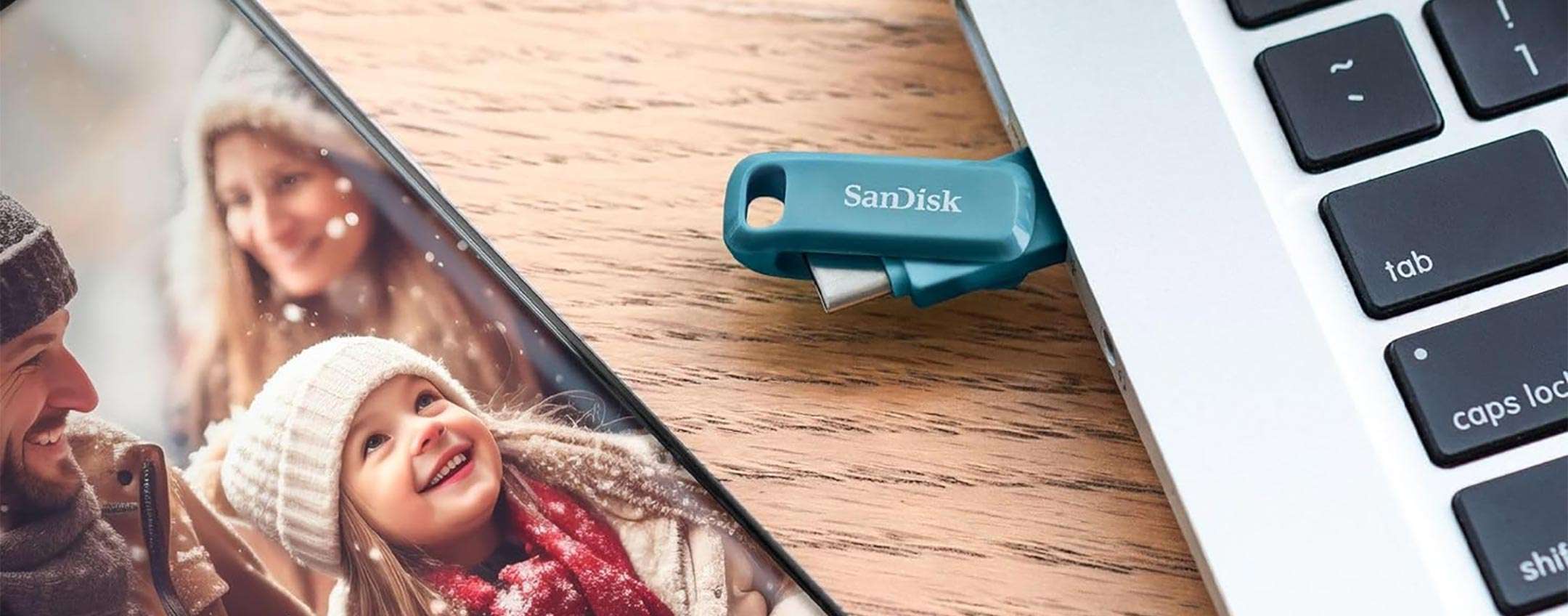 Pendrive SanDisk 128GB (2-in-1, USB-C USB-A) al minimo storico