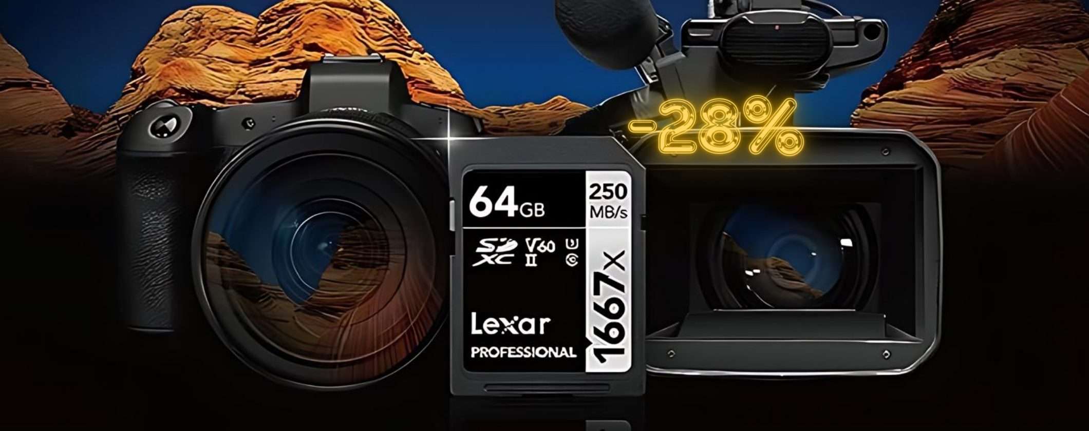 SD 64GB Lexar: perfetta per foto e video al 28% di sconto