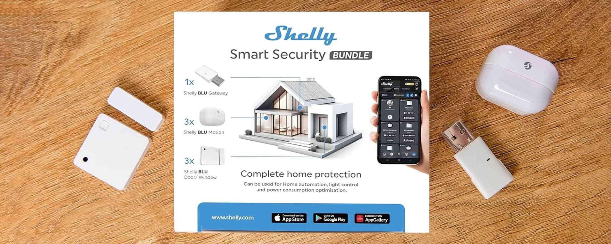 Casa al sicuro con Shelly Smart Blu Security Bundle (SCONTO)