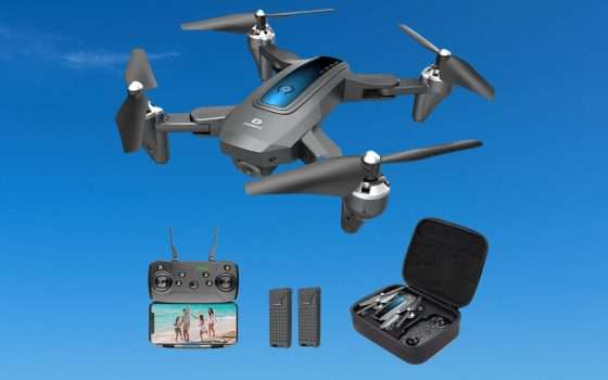 Drone pieghevole a 69,99 euro: occasione Amazon con coupon sconto (-30%)