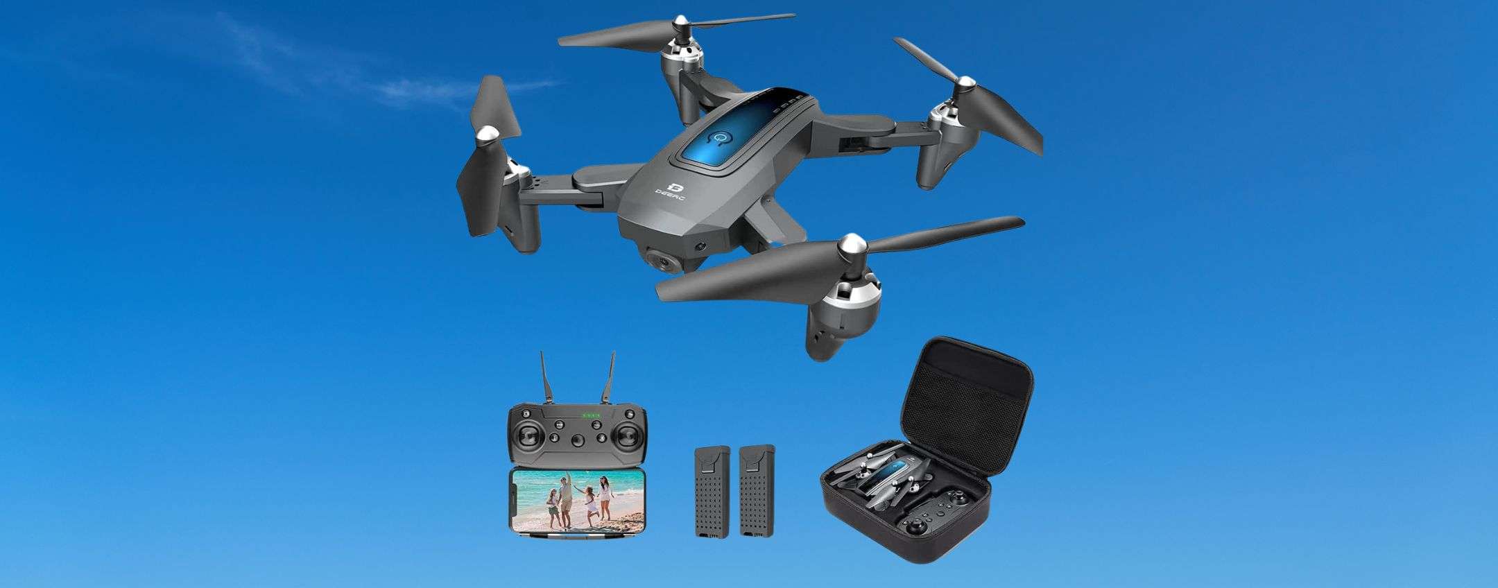 Drone pieghevole a 69,99 euro: occasione Amazon con coupon sconto (-30%)