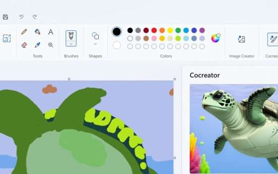 Microsoft Paint: Cocreator solo su Copilot+ PC