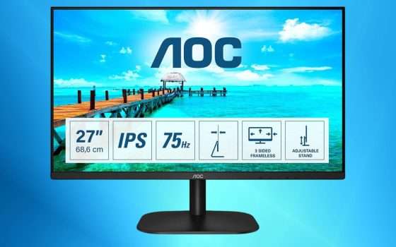 Monitor Full HD 27 pollici a 105 euro: l'affare è su Amazon