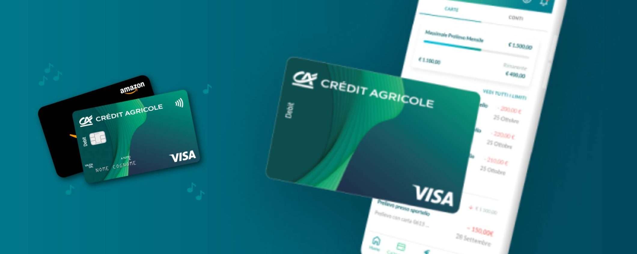 Crédit Agricole: apri il Conto Online e puoi iniziare ad usare subito la tua Carta di Credito