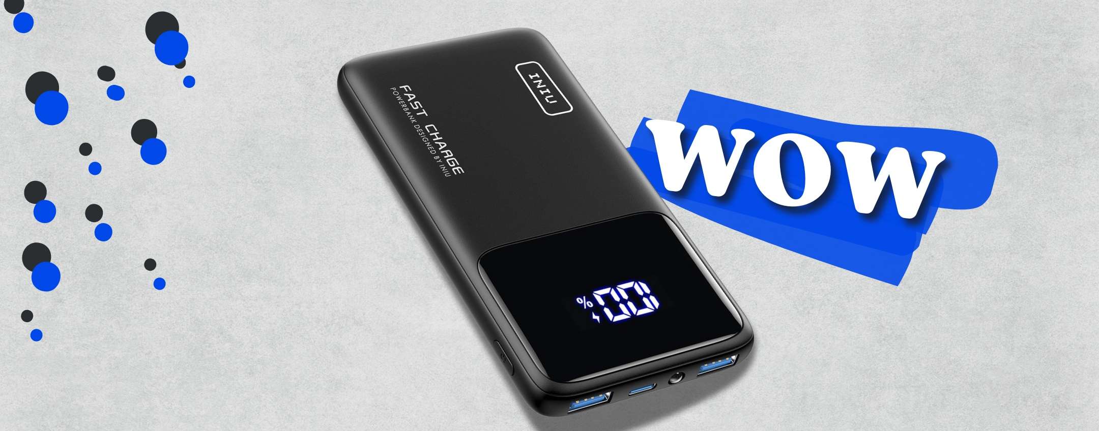 Power Bank 10000mAh ultra SLIM e ricarica RAPIDA (17€)