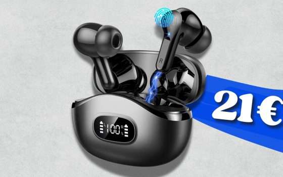 Auricolari Bluetooth SPAZIALI con cancellazione rumore e 40H (21€)