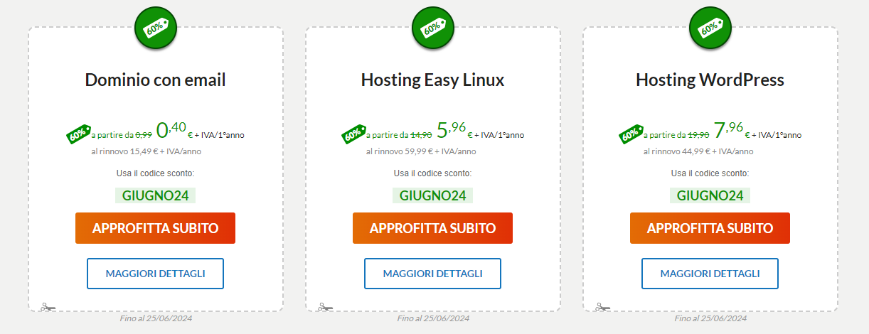 Piani Domino e Hosting