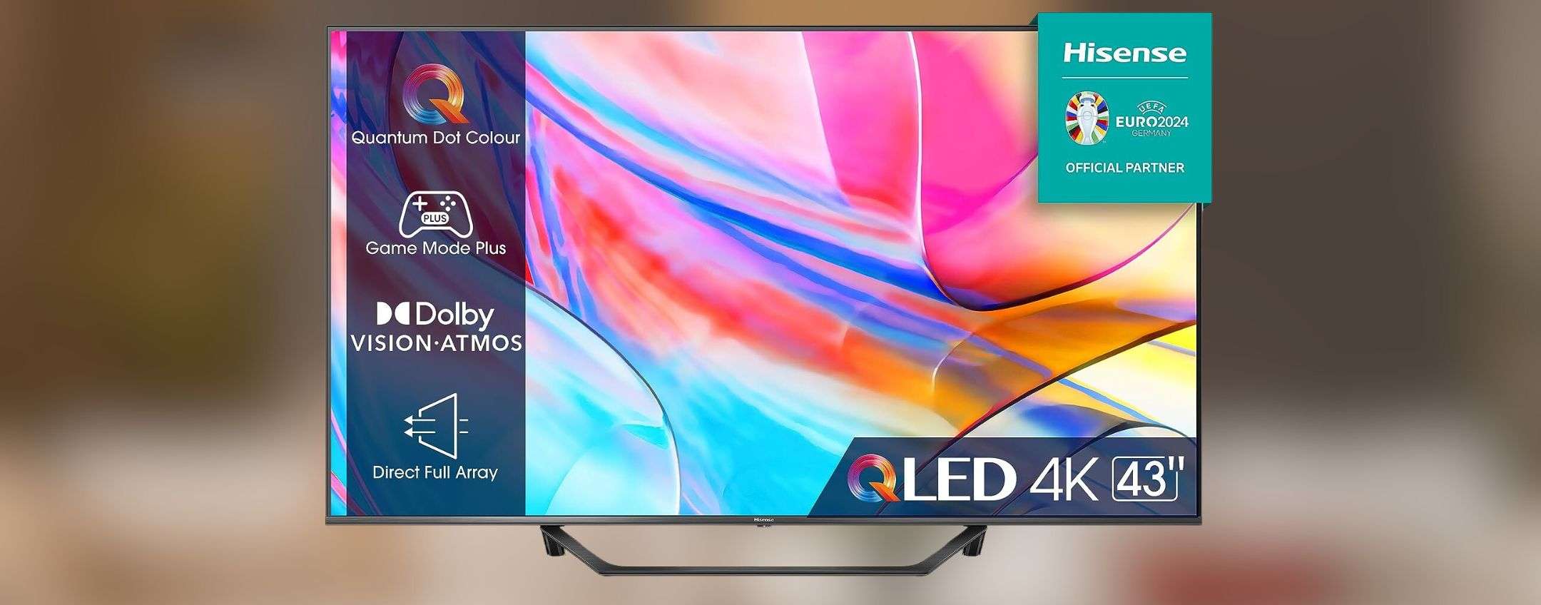 Smart TV Hisense 43″ a 299 euro: il MINIMO Amazon perfetto per Euro 2024 (-33%)