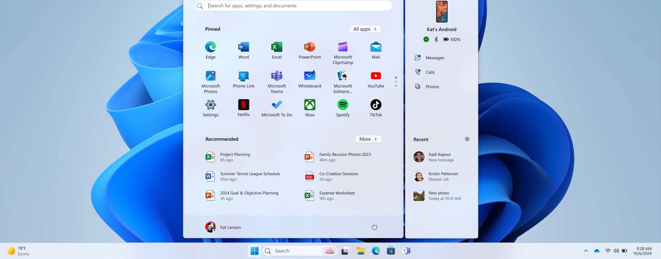 Windows 11: integrazione di Phone Link nel menu Start