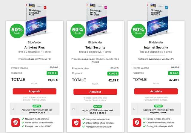 bitdefender sconto 50 per cento