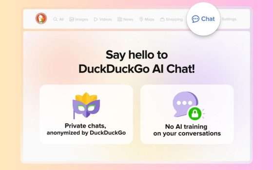 DuckDuckGo: chat AI private, le conversazioni sono anonime