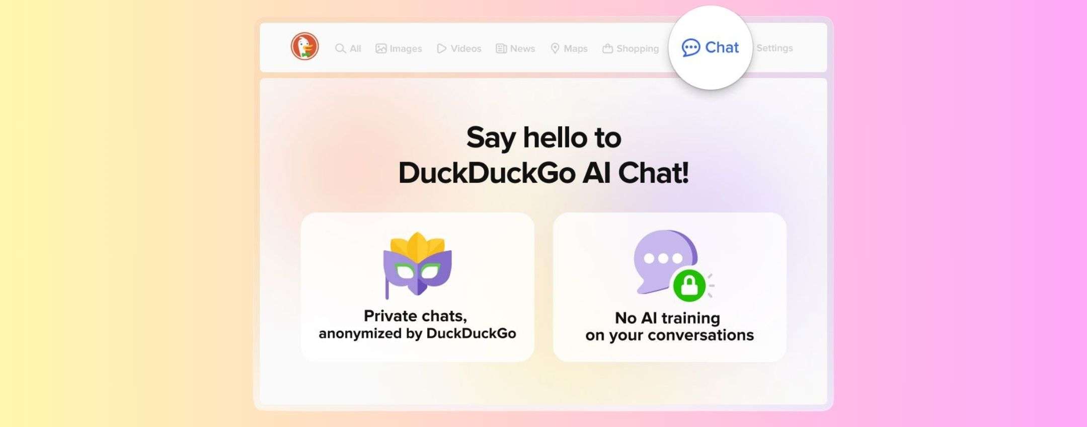 DuckDuckGo: chat AI private, le conversazioni sono anonime