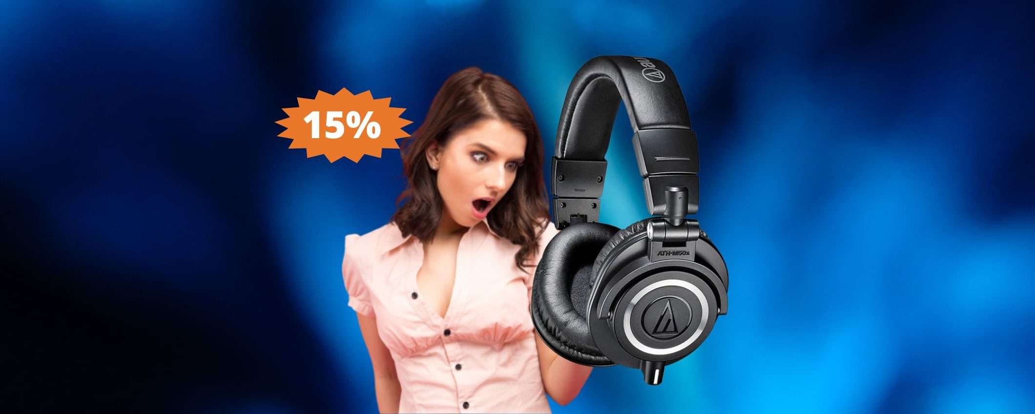 Cuffie Audio-Technica M50x: SUPER sconto del 15% su Amazon