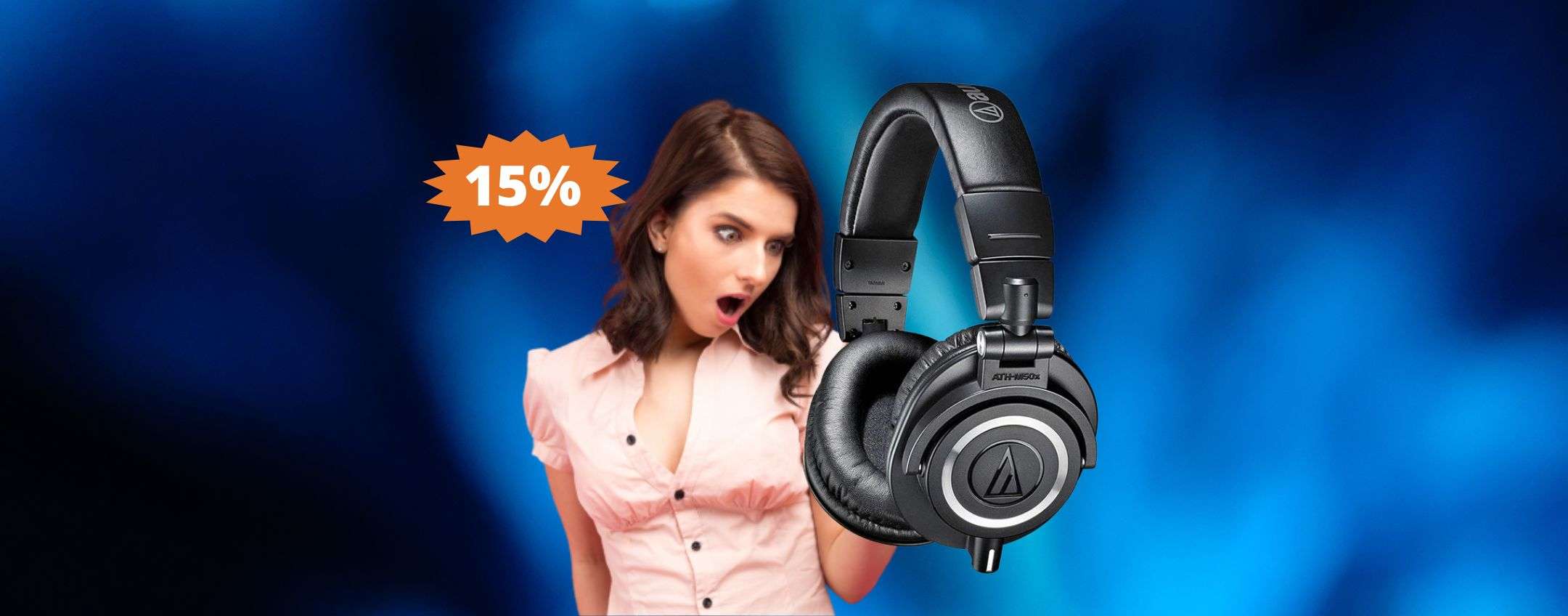 Cuffie Audio-Technica M50x: SUPER sconto del 15% su Amazon