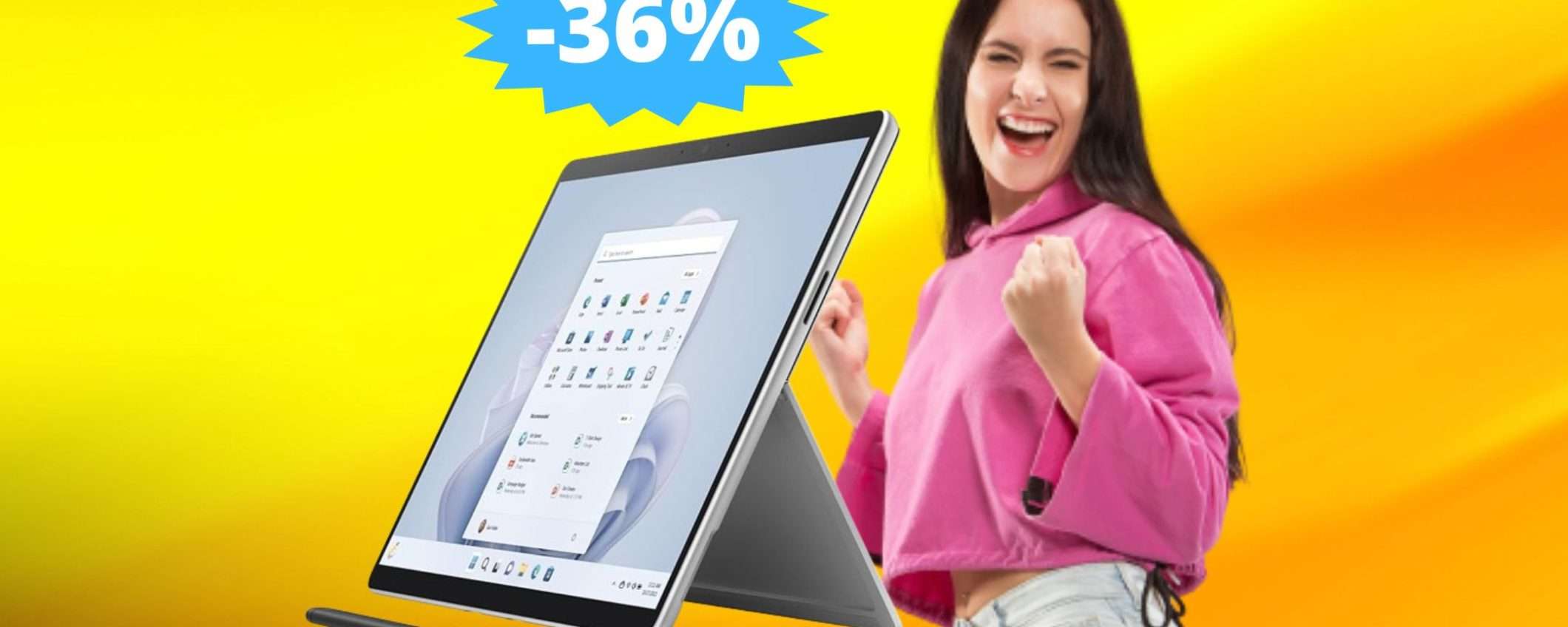 Microsoft Surface Pro 9: OLTRE 450 euro di sconto (-36%)