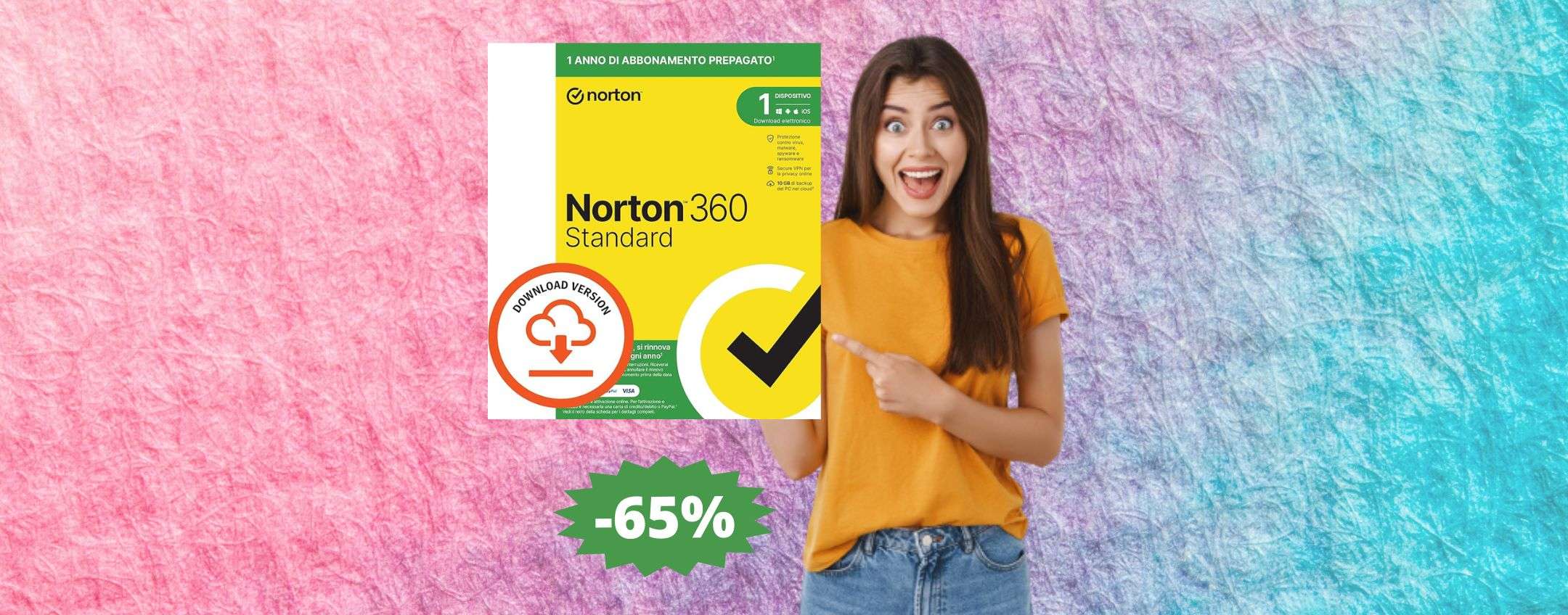 Norton 360 Standard 2024: prezzo BOMBA su Amazon (-65%)