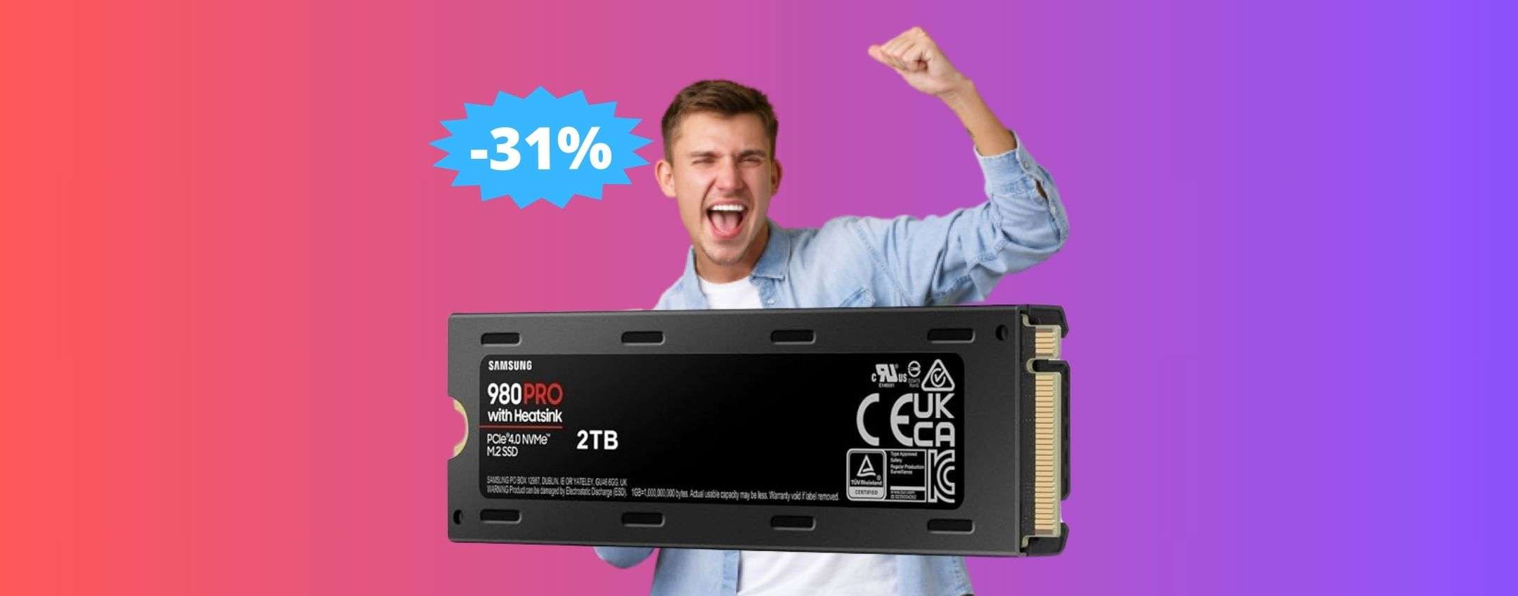 SSD Samsung 980 PRO da 2TB: POTENZA in MEGA sconto (-31%)