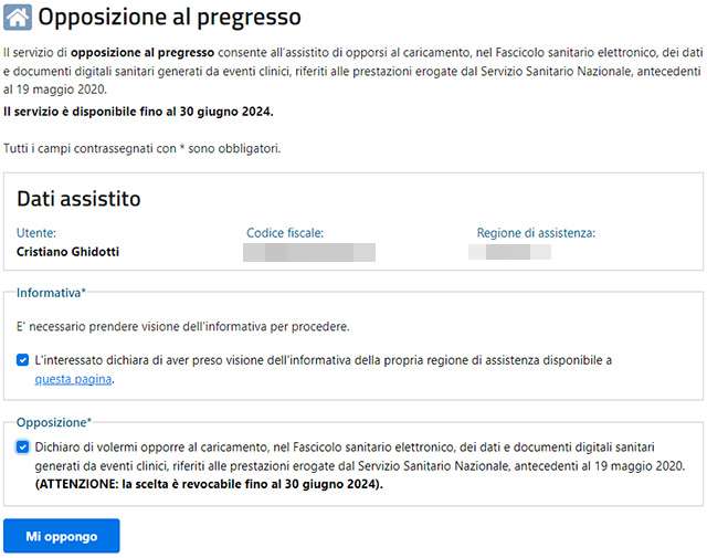 Fascicolo Sanitario Elettronico: come esercitare il diritto di opposizione al pregresso