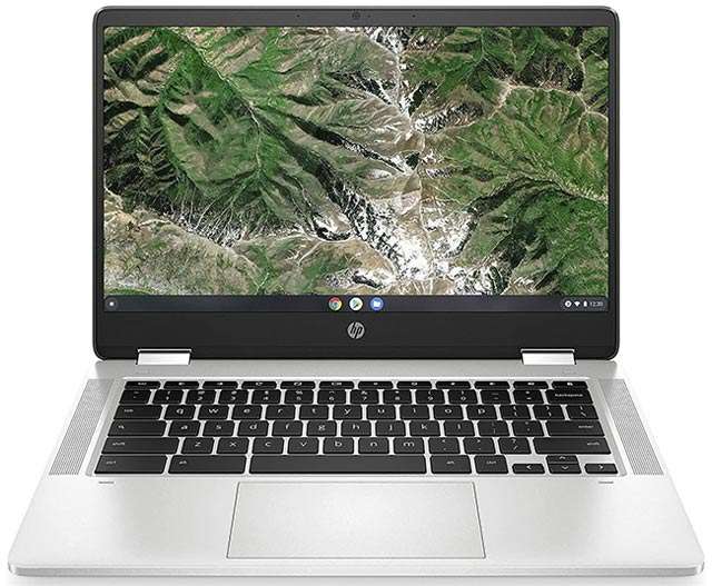 Il design del laptop HP Chromebook x360 14a con ChromeOS