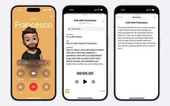 iOS 18, si potranno registrare le telefonate e trascriverle con l'AI