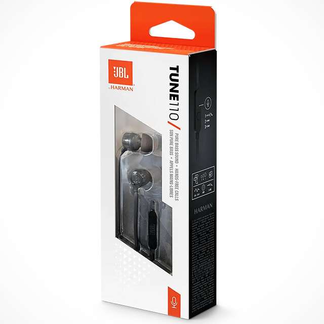 La confezione delle cuffie JBL T110