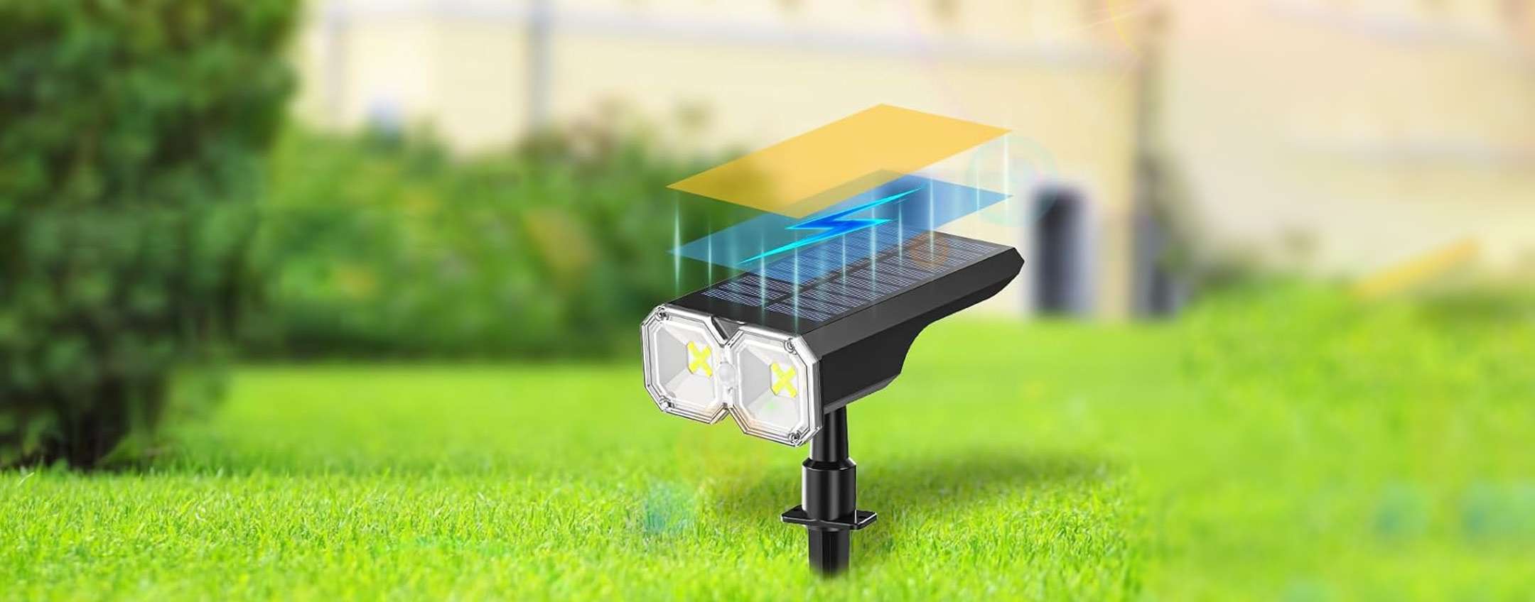 Luci solari LED da giardino in doppio sconto: 40%+40%