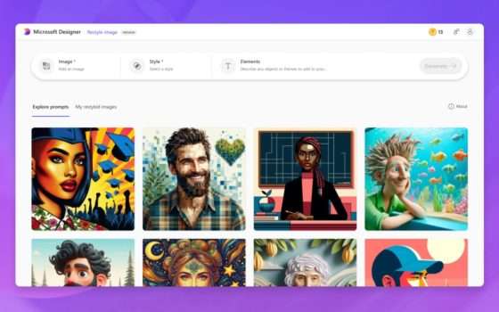 Microsoft Designer: nuova funzione per ridisegnare le immagini