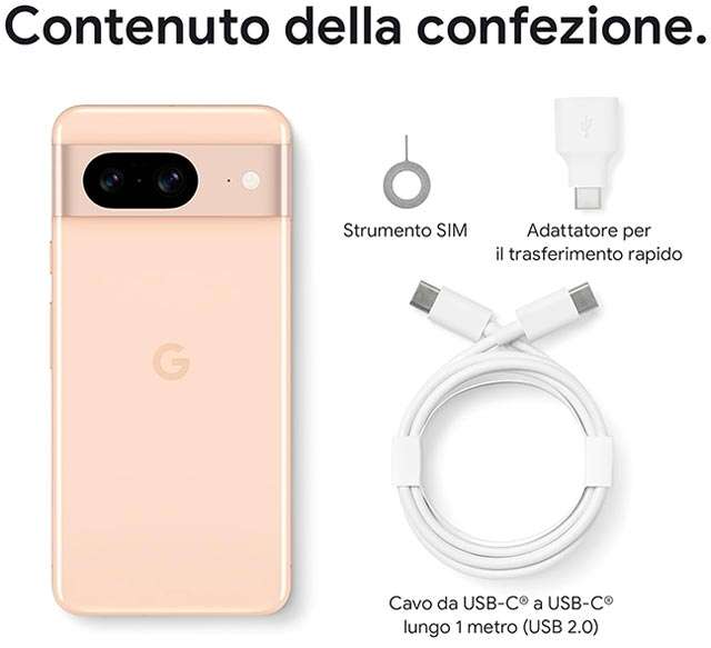 Google Pixel 8: cosa c'è nella confezione