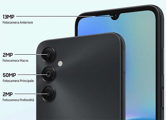 Le fotocamere dello smartphone Samsung Galaxy A05s