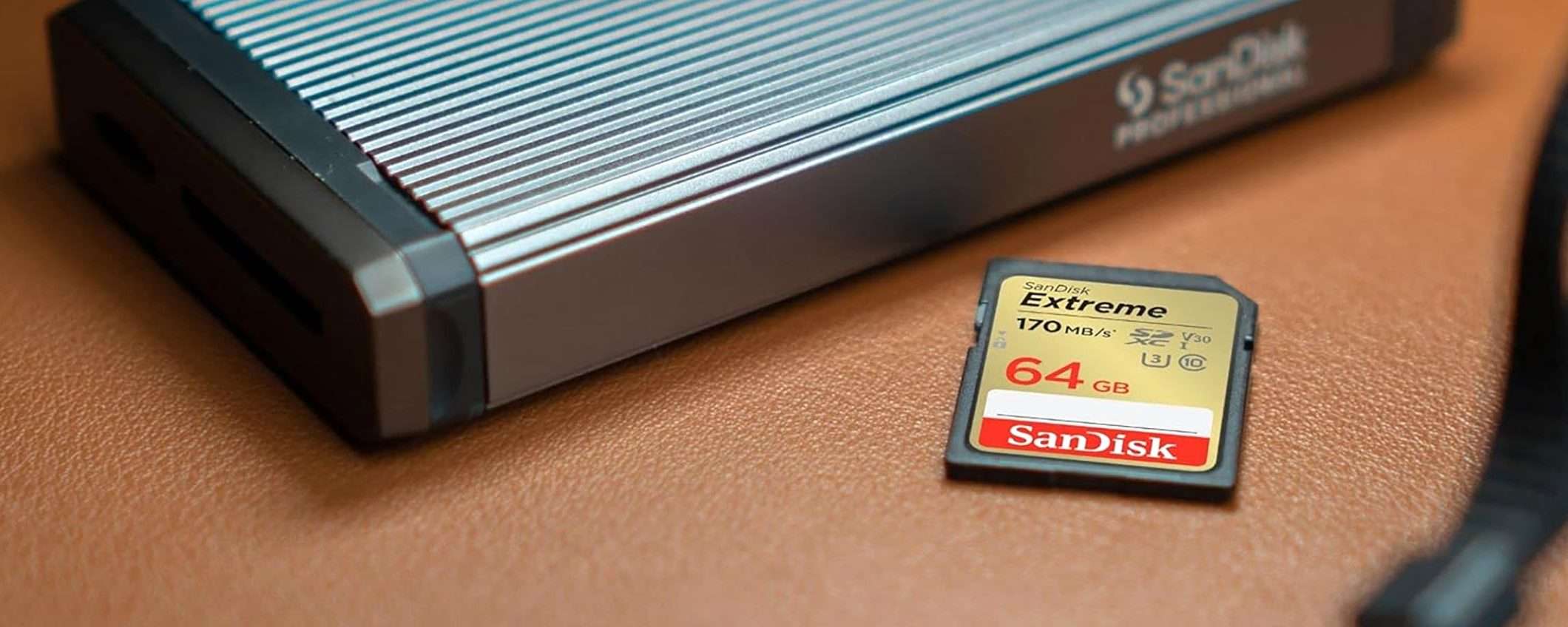 SanDisk Extreme: SD 64GB+RescuePRO Deluxe in sconto a -46%