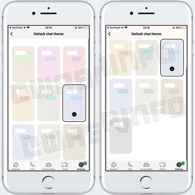 I nuovi temi di default per le chat di WhatsApp, in fase di test