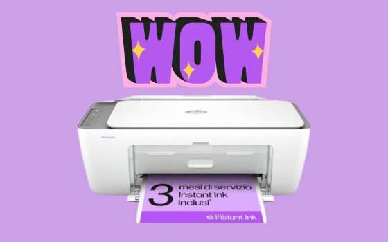Stampante HP DeskJet 2820e a soli 49€ su Amazon e con 3 mesi di Instant Ink inclusi
