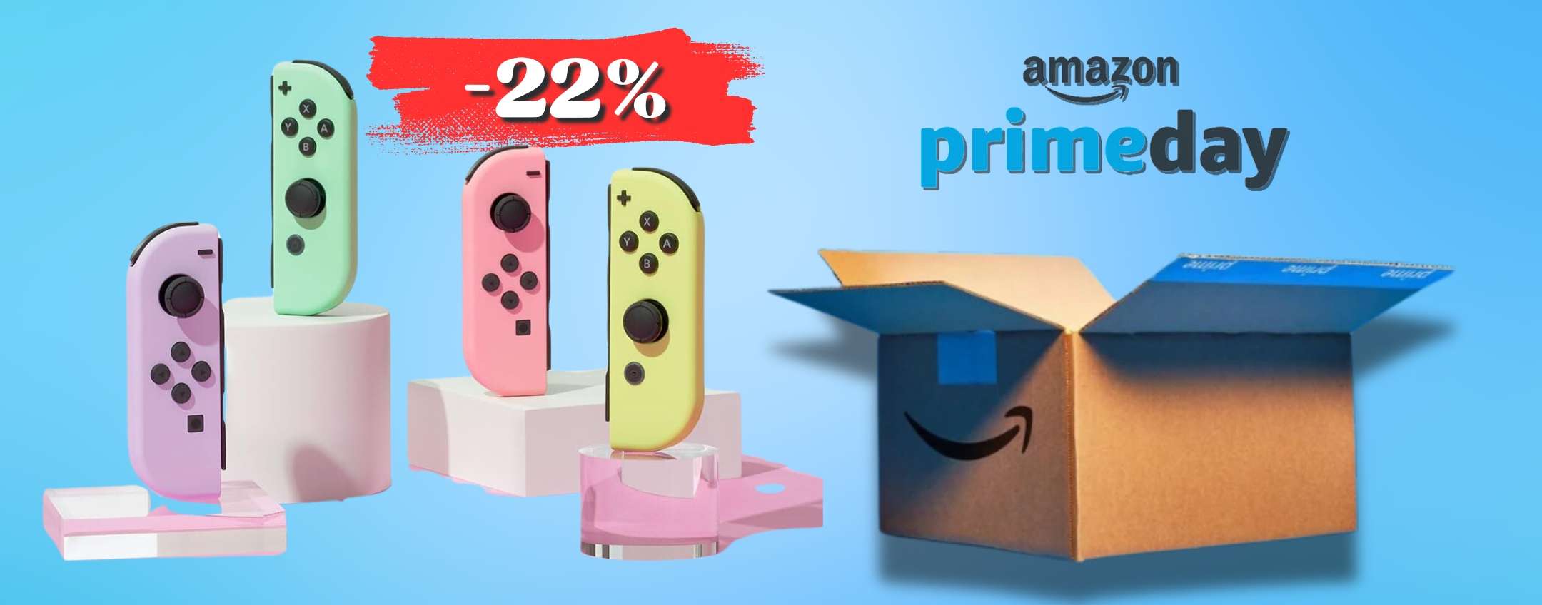 Joy-Con per Nintendo Switch color pastello: prezzo PAZZO al Prime Day