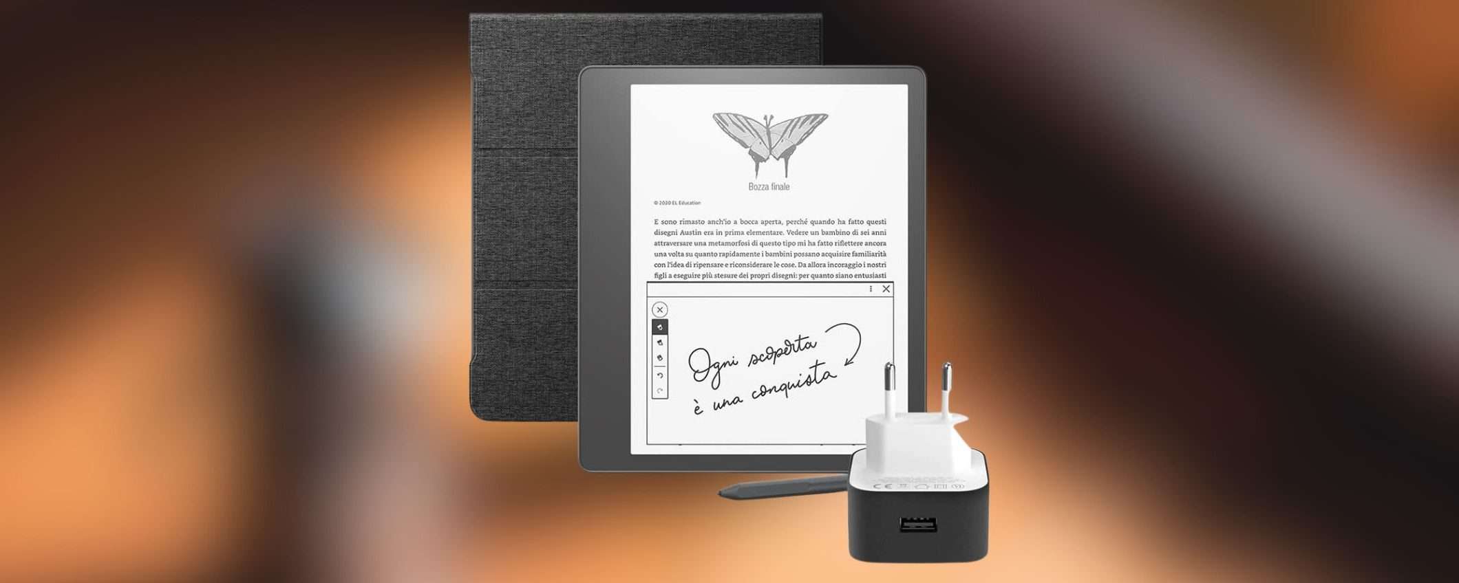 Kindle Scribe: il bundle con penna, custodia e caricabatterie in SCONTO a 105€ in meno (Prime Day)