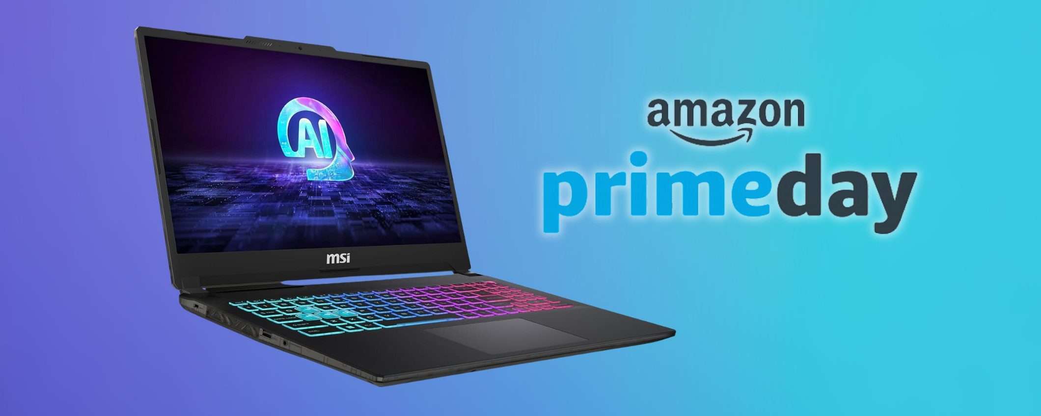 Notebook MSI Cyborg 15 (Intel Ultra 7+RTX 4060): 400€ di sconto per i Prime Day