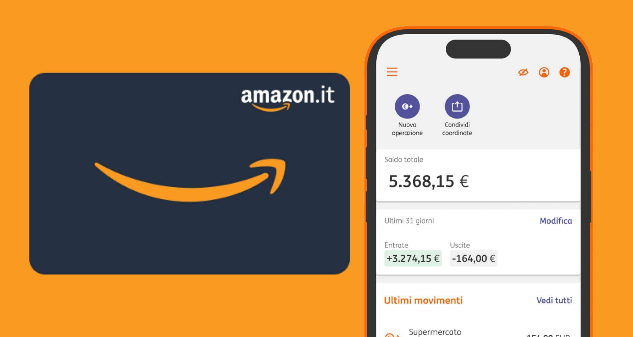 Conto Corrente Arancio Più: azzera il canone e ottieni fino a 100€ in Buoni Regalo Amazon