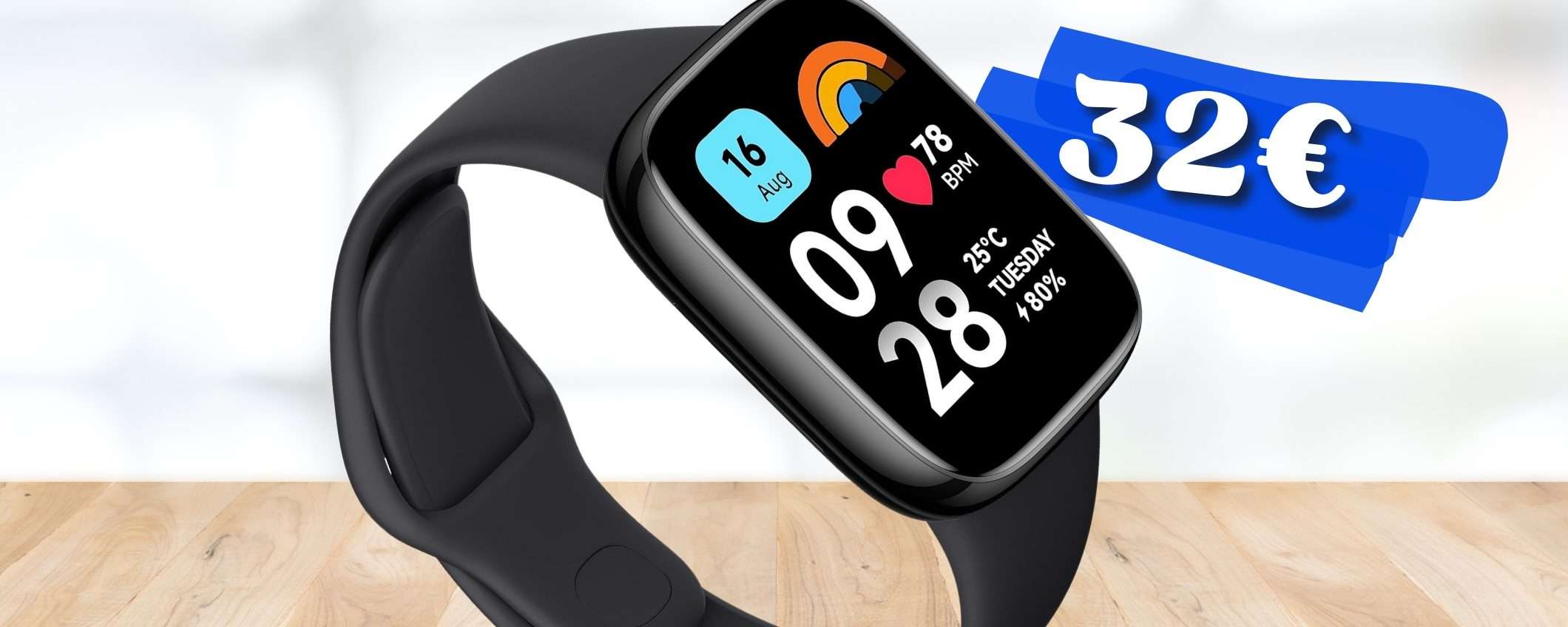 Xiaomi Redmi Watch 3, smartwatch al polso PORTENTOSO (32€)