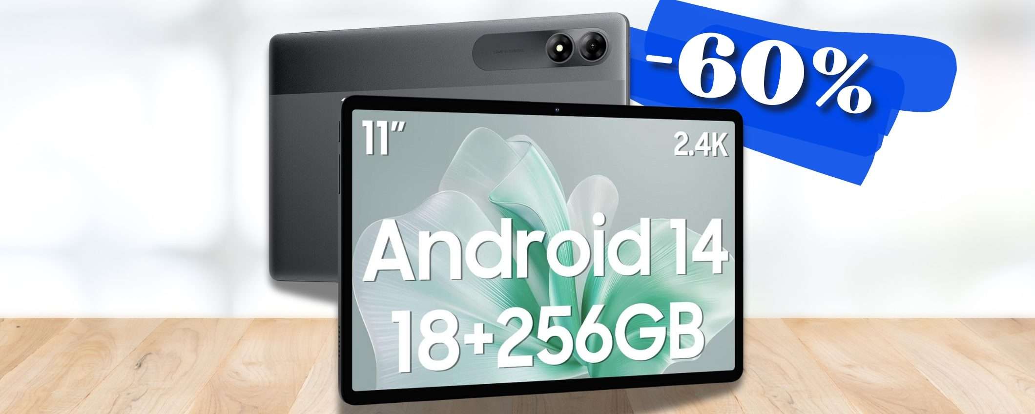 Tablet con Android 14, 18/256GB  e potenza SUPREMA: un gioiello (-60%)