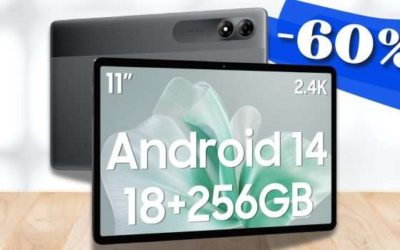 Tablet con Android 14, 18/256GB  e potenza SUPREMA: un gioiello (-60%)