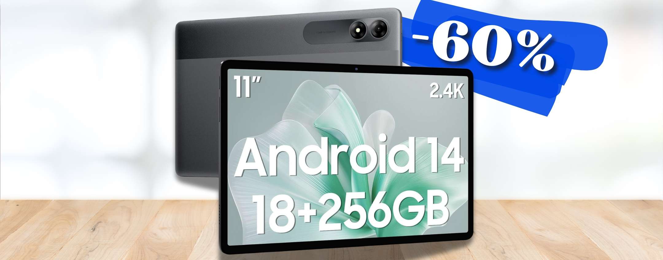 Tablet con Android 14, 18/256GB  e potenza SUPREMA: un gioiello (-60%)