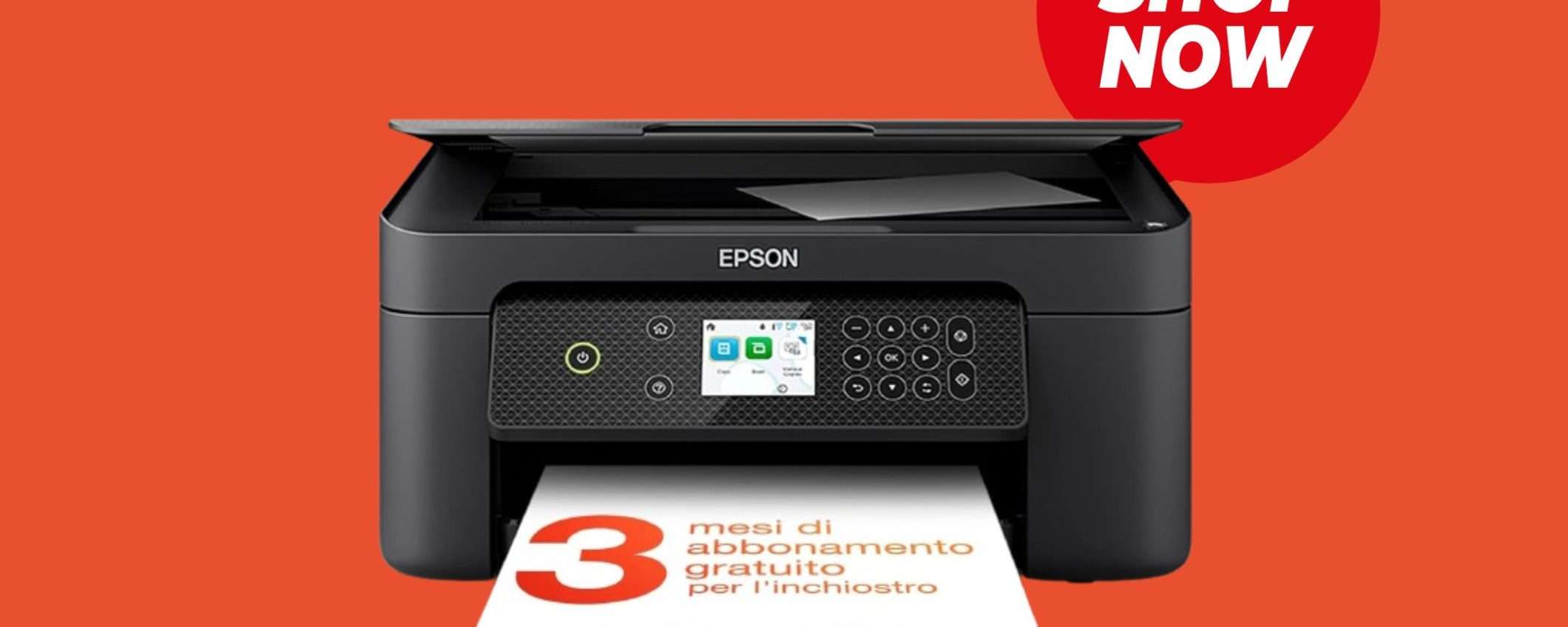 Stampante multifunzione Epson in grande sconto su Amazon (+ 3 mesi di abbonamento gratuito per l'inchiostro)