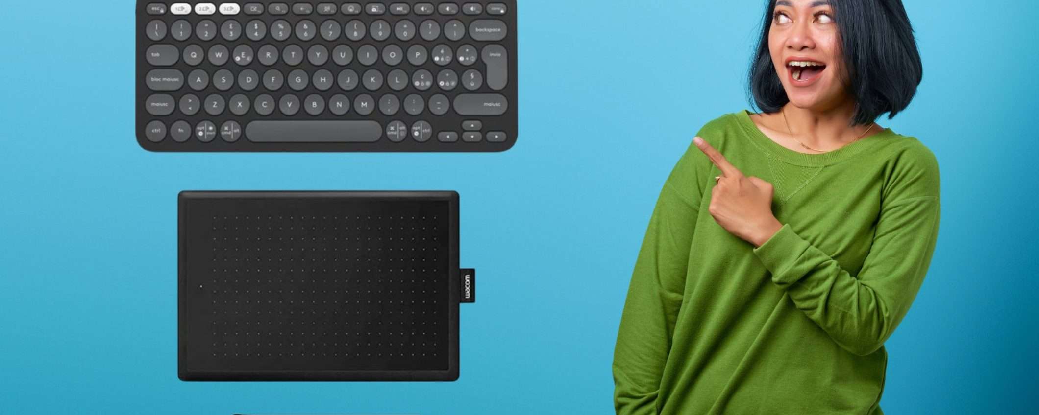 Tastiera Logitech + tavoletta grafica e penna Wacom all'incredibile prezzo di 54€ su Amazon